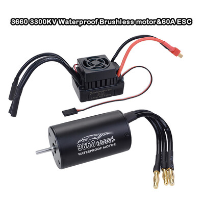 

Tailored SURPASS 3660 26003300KV Waterproof Brushless motor&60A ESC For 110 RC Car