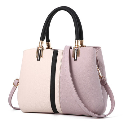 

Tailored Womens Ladies Fashion Leisure Contrast Color Large Capacity Handbag