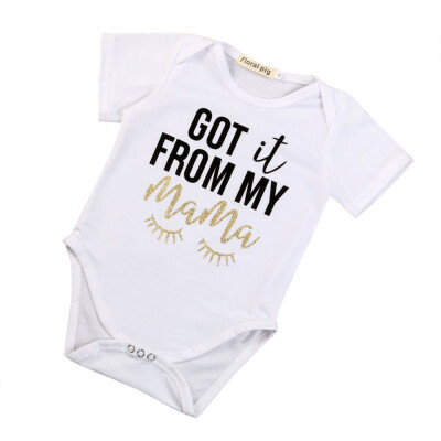 

Newborn Infant Baby Boys Girls Letter Romper Jumpsuit Shirt Kid Clothes Outfits