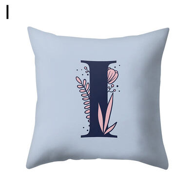 

Modern Capital Letter Flower Pillow Case Waist Throw Cushion Cover Home Decor