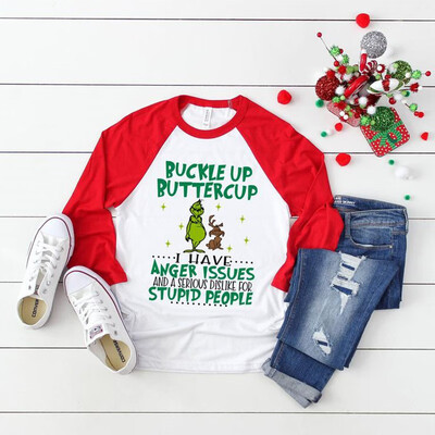 

Tailored Christmas Women O-Neck Long Sleeve Letter Printing T-shirt Casual Blouse Tops