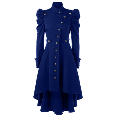 

〖Follure〗Womens Vintage Steampunk Long Coat Gothic Overcoat Ladies Retro Jacket