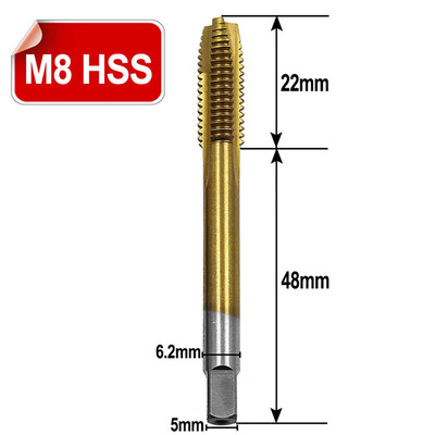 

〖Follure〗M3M4M5M6M8 HSS Metric Straight Flute Thread Screw Tap Plug Tap