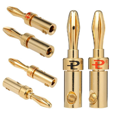 

Banana Plug Connector Corrosion-Resistant Banana Connector for Audio Video Amplifier Speaker Cable Jack