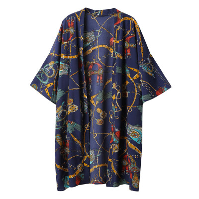 

Toponeto Women Summer Printing Open Cape Casual Coat Blouse kimono Jacket Cardigan