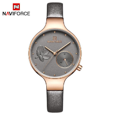 

NAVIFORCE NF5001 Women Fashion Quartz Brand Watch Lady Leather Watchband High Quality Casual Waterproof Wristwatch Gift for Wife G