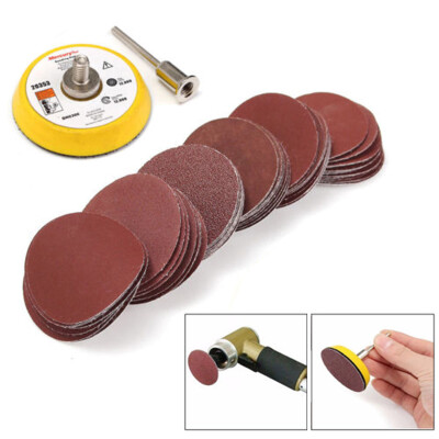 

60Pcs 2 50mm Hook Loop Sander Backing Pad Shank 100-2000 Grit Sanding Disc