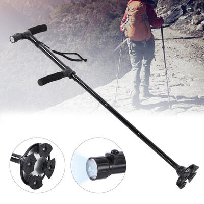 

Greensen Foldable LED Light Safety Walking Stick Anti-skid Telescopic Magic Cane 4 Head For Elder