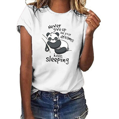 

Starmoon Women Summer Keep Sleeping Printing Pockets Short Sleeve Shirt Casual Tunic Tops