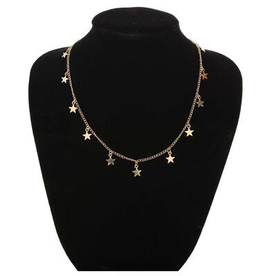 

2018 new Neo-Gothic minimalist womens alloy necklace personalized five-pointed star necklace wholesale