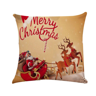 

Tailored Happy Christmas Pillow Cases Sofa Cushion Cover Home Decor Pillow Case