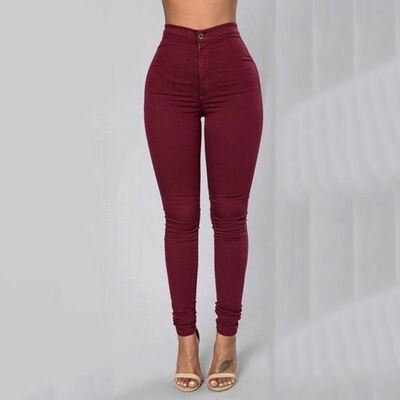 

Pencil Jeans Women Lady Stretch Casual Denim Skinny Pants High Waist Trousers