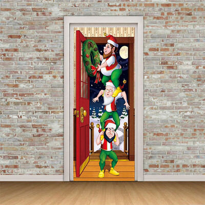 

〖Follure〗3D Christmas Door Covers Christmas Party Decorations Door Toilet 31 x 78 Inch