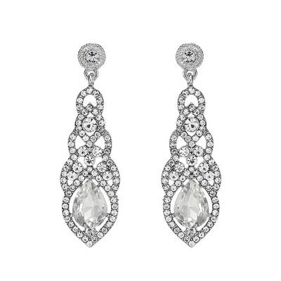 

Bridal Shining Crystal Earrings Wedding Rhinestones Drop Pendant Earing Pageant Prom Dangle Eardrop Jewelry