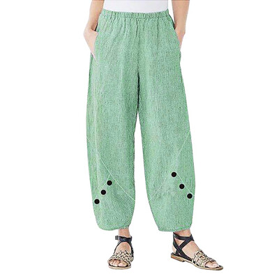 

Ladies Baggy Harem Pants Boho Wide Leg Loose Palazzo Casual Long Trousers Retro