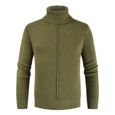 

Toponeto Mens Autumn Winter Casual Pure Color Turtleneck Long Sleeve Knitted Sweater Top