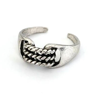 

Vintage Silver Color Metal Punk Chain Cross Open Rings Belt Buckle Design Finger Rings For Women Men Party Jewelry Gifts Ring