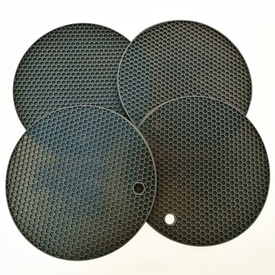 

Round anti-ironing silicone pad - gray 4 pack