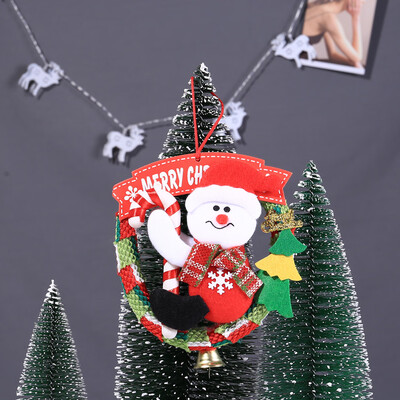 

〖Follure〗Mini Christmas Wreath Decor Xmas Party Door Wall Hanging Garland Tree Ornament