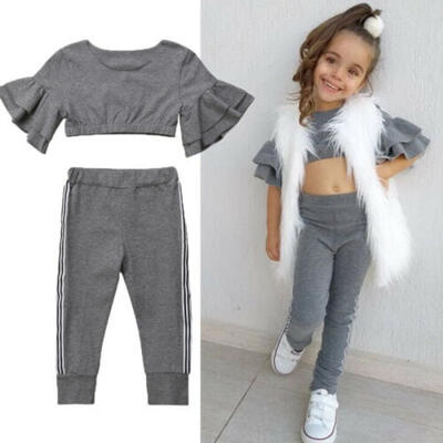 

US Toddler Baby Girl Clothes Sweatshirt Tops Pants Infant Outfits Sets Tracksuit