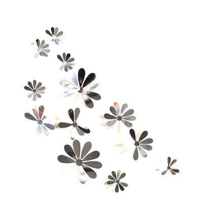 

Toponeto Flower Mirror Decoration Home Room Art 3D DIY Wall Stickers