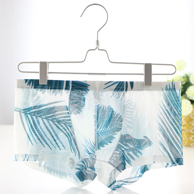 

Men Print Sexy Mesh Boxer Briefs Breathable Comfort Shorts Trunks Underwears