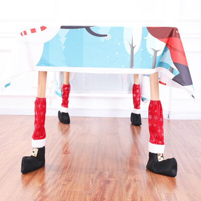 

Tailored 4Pcs Christmas Chair Leg Foot Cover Table Decoration Christmas Party Dinner