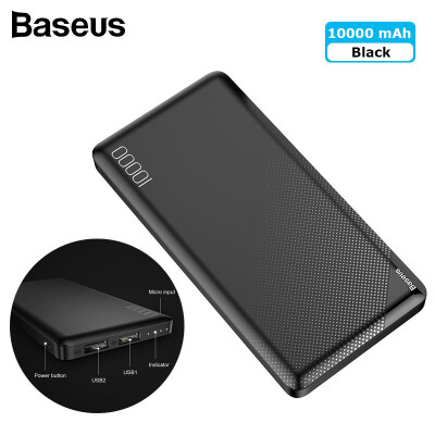 

Baseus Mini Cu 10000mAh dual USB output power bank for iPhoneHUAWEISamsung Micro input thin powerbank with USB cable