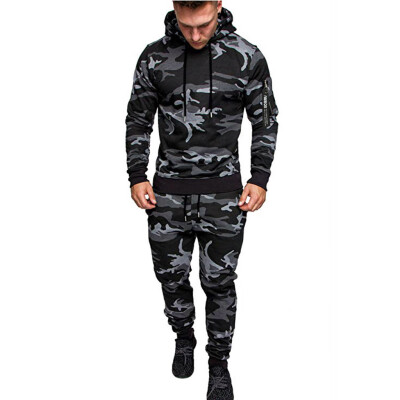 

Toponeto Mens Autumn Splicing Zipper Print Sweatshirt Top Pants Sets Sport Suit Tracksuit