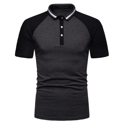 

Toponeto Fashion Mens Casual Mixing Colour Slim Fit Short Sleeve Sports Shirt Top Blouse