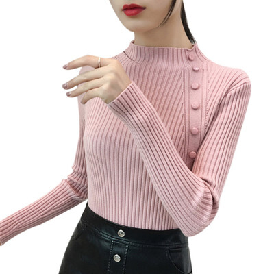 

2019 Autumn Winter Women Knitted Turtleneck Sweater Casual Soft Jumper Fashion Slim Femme Elasticity Pullovers
