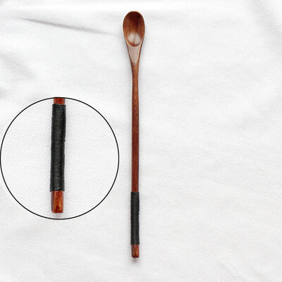

Toponeto Natural Long Handle Stirring Wood Spoons for Drink Dessert Honey Coffee