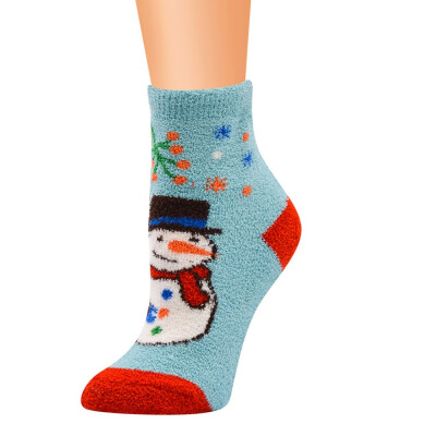 

Christmas Pattern Coral Fleece Xmas Thicken Warm Fluffy Winter Floor Socks