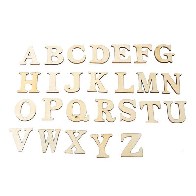 

JM01484 Wooden ZAKKA Crafts Environmental Protection DIY Letters Decoration Self-adhesive Accessories Wooden Letters for DIY cra