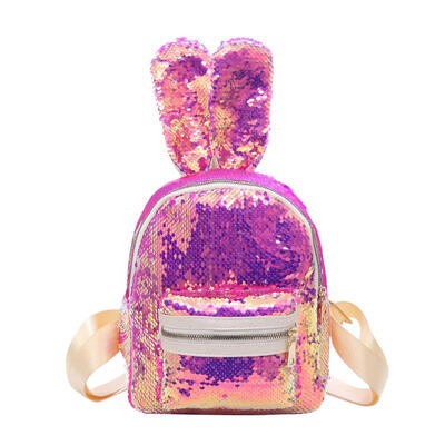 

Sequins Backpack Rabbit Ears Shoulder Bag Women Girls Travel Bags Rucksack