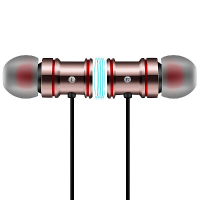 

BH-828 Wireless Bluetooth Stereo Headphone CSR 41 In-ear Earphone Magnetic Headset Hands-free with Mic Pink for Android iOS W