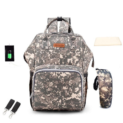 

Baby Diaper Bag Backpack Mummy Bag Nappy Bags Multi-function Large Capacity Shoulders Bag with Insulated Bottle Pockets External U
