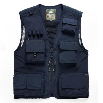 

Male Casual Plus Size Sleeveless Quick Dry Vest Multi Pocket Mens Multi Pocket