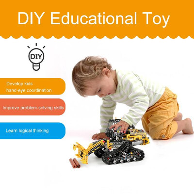 

873PCS Remote Control Building Blocks Car RC Truck Building Blocks Educational Toys for Kids
