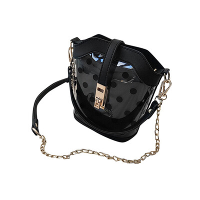 

Tailored 2019 New Chain Shoulder Bag Fashion Portable Messenger Transparent Bucket Bag