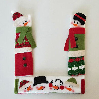 

Refrigerator Door Handle Covers Kitchen Appliance Protector Christmas Santa