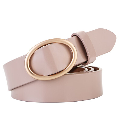 

New ladies leather belt oval buckle wild belt womens decorative simple fashion pin buckle belt pure