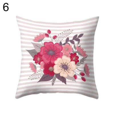 

Romantic Flower Print Pillow Case Waist Throw Cushion Cover Office Home Decor