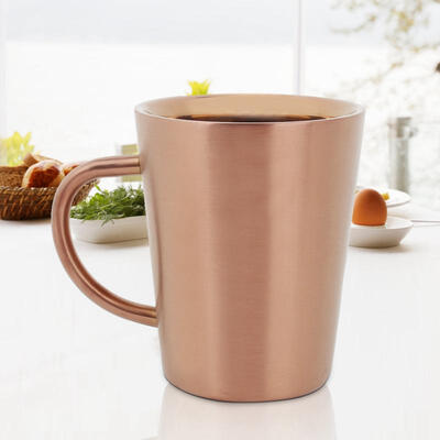 

Greensen Rose Gold 304 Stainless Steel Dual Layer Anti Scalding 350mL Coffee Beer Mug Cup