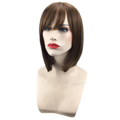 

〖Follure〗Bob Style Wig Womens Short Straight Full Hair Wigs Cosplay Party Neat BangsA