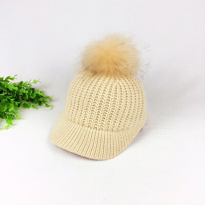 

Spot trend fashion wool cap Korean version by satin wool ball dome wide eaves cap wholesale