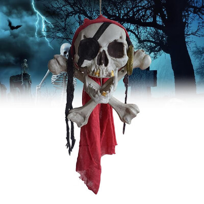 

Halloween Buccaneer Escape Haunted House Decorated Terror Skull Bone One-eyed Pirates Hanging Skull Heads