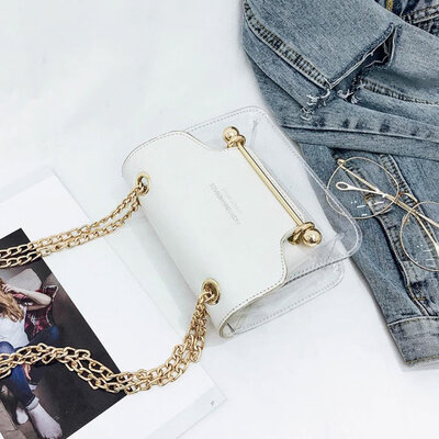 

Bag Set Women Transparent Shoulder Bag Pvc Clear Tote Jelly Bag Small Leather Handbag Girl Summer Bag