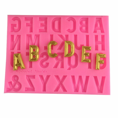 

26 Cavities Alphabets Silicone Fondant Mold Candy Making Mold Polymer Clay Cake Decoration Cookie Cutter Pastry Piece Pastry