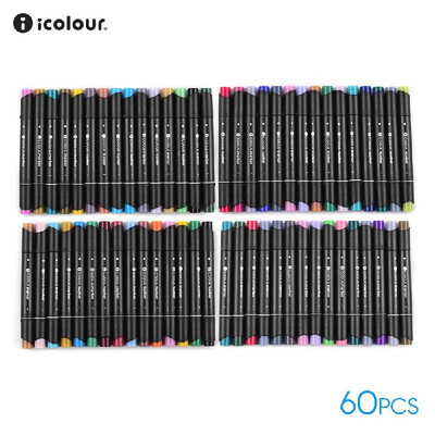 

icolour2400 Set of 80 Colors Color Marker Pens Dual Tips Ink Based Markers for Drawing Graphic Manga Designing Professional Art Su